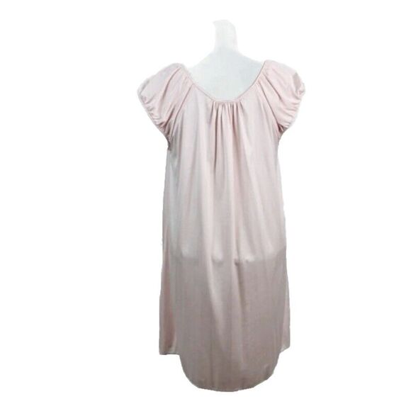 NWT VTG Shadowline Pink Nylon Nightgown 3X Lace Applique V-Neck Cap Sleeves 41" - Picture 9 of 16